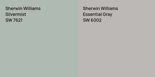 SW 7621 Silvermist vs SW 6002 Essential Gray