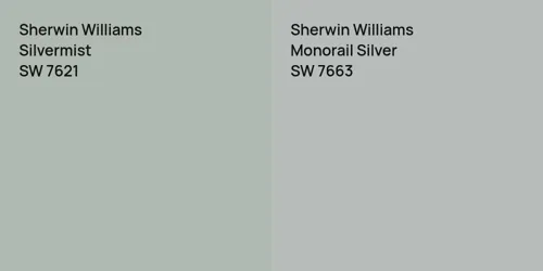 SW 7621 Silvermist vs SW 7663 Monorail Silver