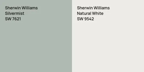 SW 7621 Silvermist vs SW 9542 Natural White