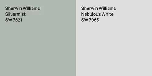 SW 7621 Silvermist vs SW 7063 Nebulous White