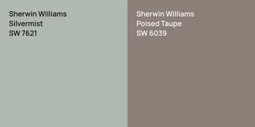 SW 7621 Silvermist vs SW 6039 Poised Taupe