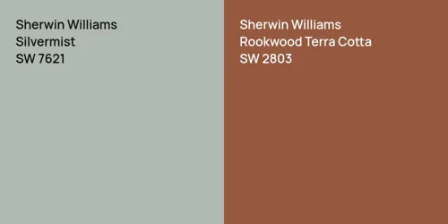 SW 7621 Silvermist vs SW 2803 Rookwood Terra Cotta