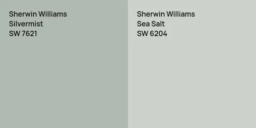 SW 7621 Silvermist vs SW 6204 Sea Salt