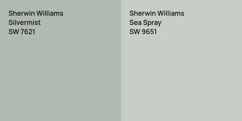 SW 7621 Silvermist vs SW 9651 Sea Spray