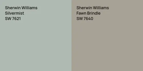 SW 7621 Silvermist vs SW 7640 Fawn Brindle