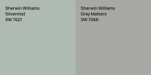 SW 7621 Silvermist vs SW 7066 Gray Matters