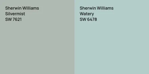 SW 7621 Silvermist vs SW 6478 Watery