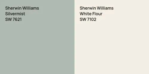 SW 7621 Silvermist vs SW 7102 White Flour