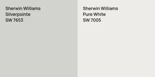 SW 7653 Silverpointe vs SW 7005 Pure White