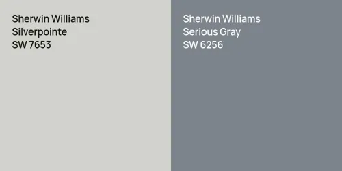 SW 7653 Silverpointe vs SW 6256 Serious Gray