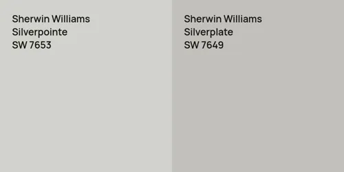 SW 7653 Silverpointe vs SW 7649 Silverplate