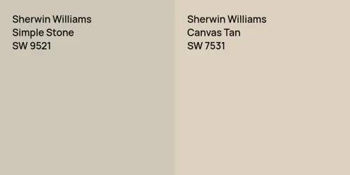 SW 9521 Simple Stone vs SW 7531 Canvas Tan