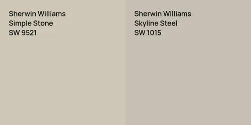 SW 9521 Simple Stone vs SW 1015 Skyline Steel