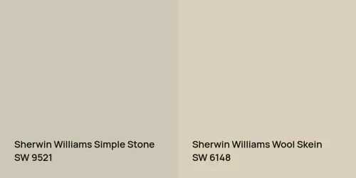 SW 9521 Simple Stone vs SW 6148 Wool Skein