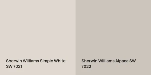 SW 7021 Simple White vs SW 7022 Alpaca