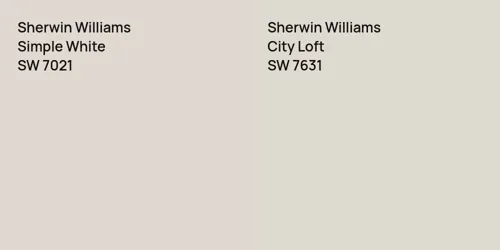 SW 7021 Simple White vs SW 7631 City Loft