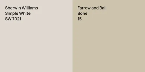 SW 7021 Simple White vs 15 Bone