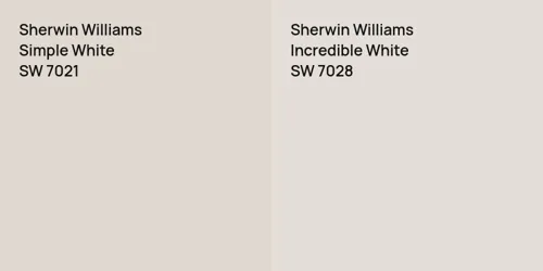 SW 7021 Simple White vs SW 7028 Incredible White