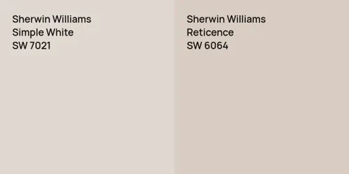 SW 7021 Simple White vs SW 6064 Reticence