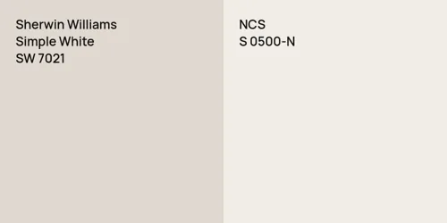 SW 7021 Simple White vs S 0500-N null