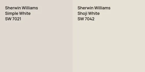 SW 7021 Simple White vs SW 7042 Shoji White