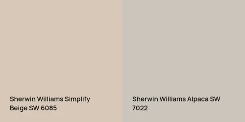 SW 6085 Simplify Beige vs SW 7022 Alpaca