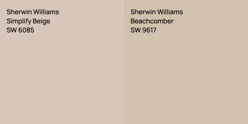 SW 6085 Simplify Beige vs SW 9617 Beachcomber