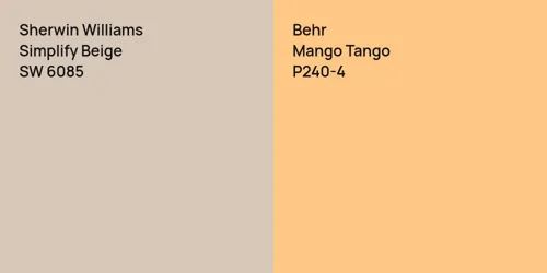 SW 6085 Simplify Beige vs P240-4 Mango Tango