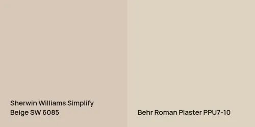 SW 6085 Simplify Beige vs PPU7-10 Roman Plaster