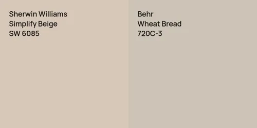 SW 6085 Simplify Beige vs 720C-3 Wheat Bread