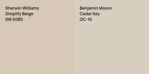 SW 6085 Simplify Beige vs OC-16 Cedar Key