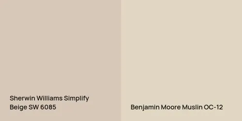 SW 6085 Simplify Beige vs OC-12 Muslin