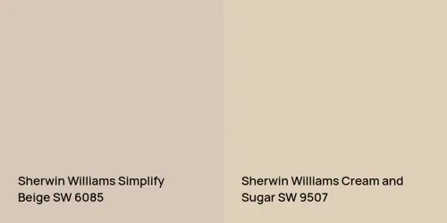 SW 6085 Simplify Beige vs SW 9507 Cream and Sugar