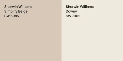 SW 6085 Simplify Beige vs SW 7002 Downy