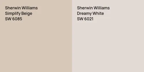 SW 6085 Simplify Beige vs SW 6021 Dreamy White