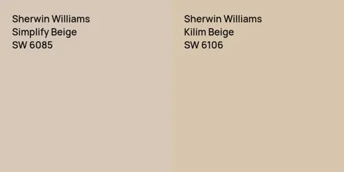 SW 6085 Simplify Beige vs SW 6106 Kilim Beige