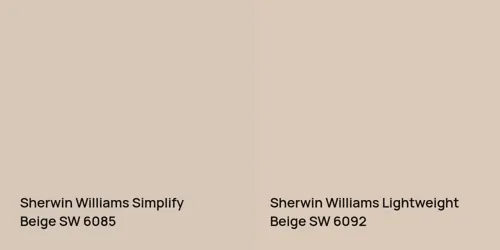 SW 6085 Simplify Beige vs SW 6092 Lightweight Beige