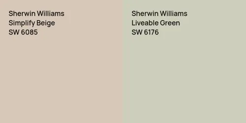 SW 6085 Simplify Beige vs SW 6176 Liveable Green