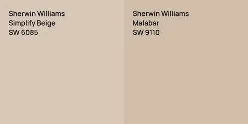 SW 6085 Simplify Beige vs SW 9110 Malabar