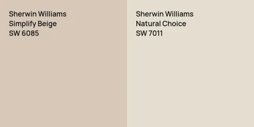 SW 6085 Simplify Beige vs SW 7011 Natural Choice