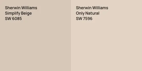 SW 6085 Simplify Beige vs SW 7596 Only Natural