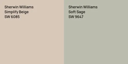 SW 6085 Simplify Beige vs SW 9647 Soft Sage