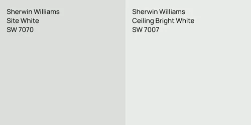 SW 7070 Site White vs SW 7007 Ceiling Bright White