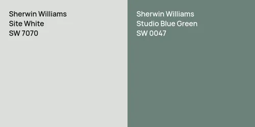 SW 7070 Site White vs SW 0047 Studio Blue Green