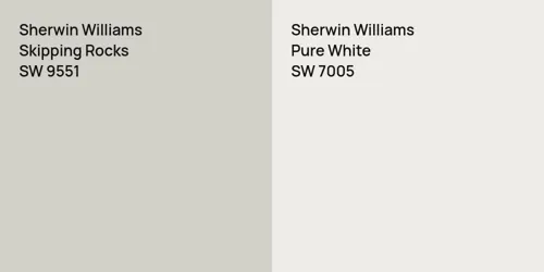 SW 9551 Skipping Rocks vs SW 7005 Pure White