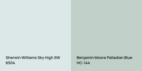 SW 6504 Sky High vs HC-144 Palladian Blue