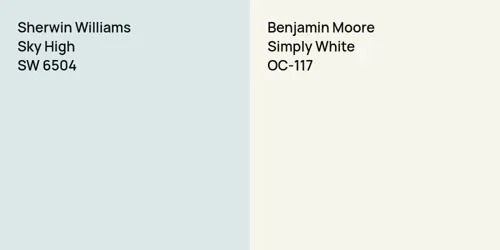 SW 6504 Sky High vs OC-117 Simply White