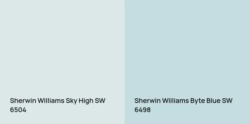 SW 6504 Sky High vs SW 6498 Byte Blue