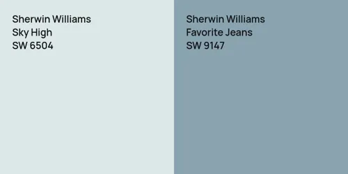 SW 6504 Sky High vs SW 9147 Favorite Jeans