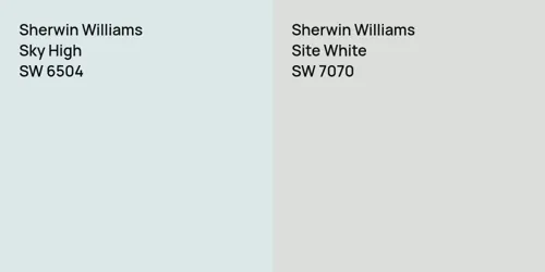 SW 6504 Sky High vs SW 7070 Site White